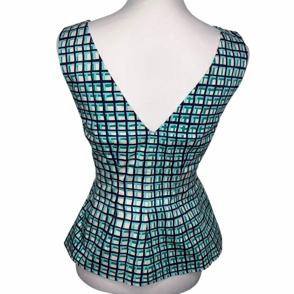 Kate Spade Teal and Black Checkered Blouse Size S - Picture 3 of 11